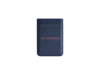 BALENCIAGA Cash Magnet Card Holder "Navy/Burgundy"
