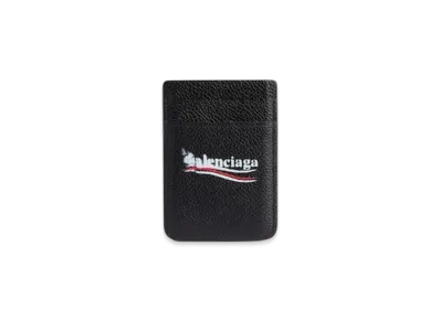 BALENCIAGA Cash Magnetic Card Holder "Black"