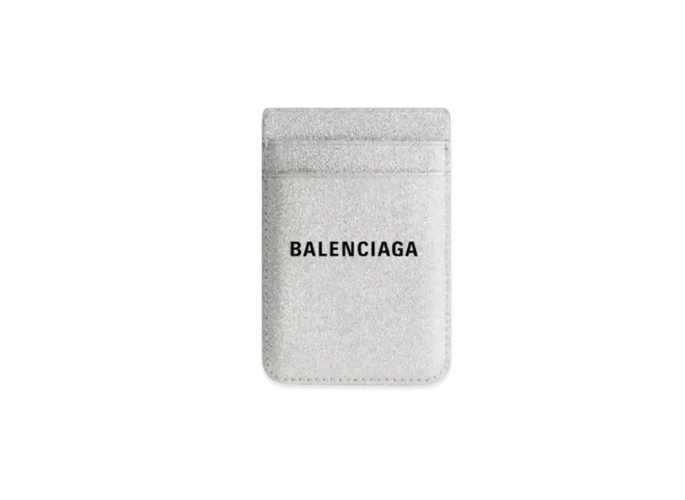 BALENCIAGA Cash Magnet Card Holder Flash Material American "Silver"