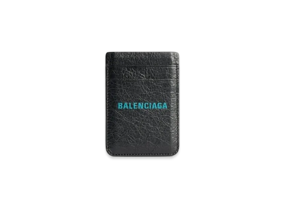 BALENCIAGA Cash Magnetic Card Holder "Black"