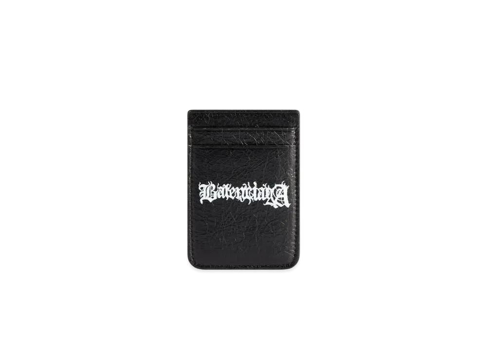 BALENCIAGA Cash Magnet Card Holder DIY Metal "Black/White"