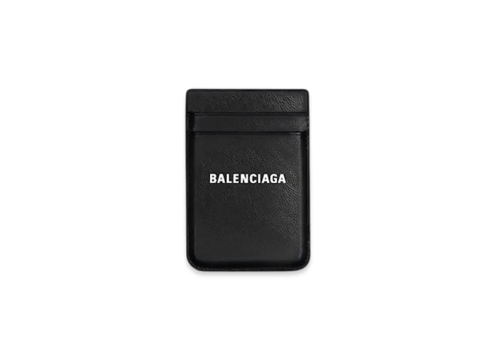 BALENCIAGA Cash Magnetic Card Holder "Black"