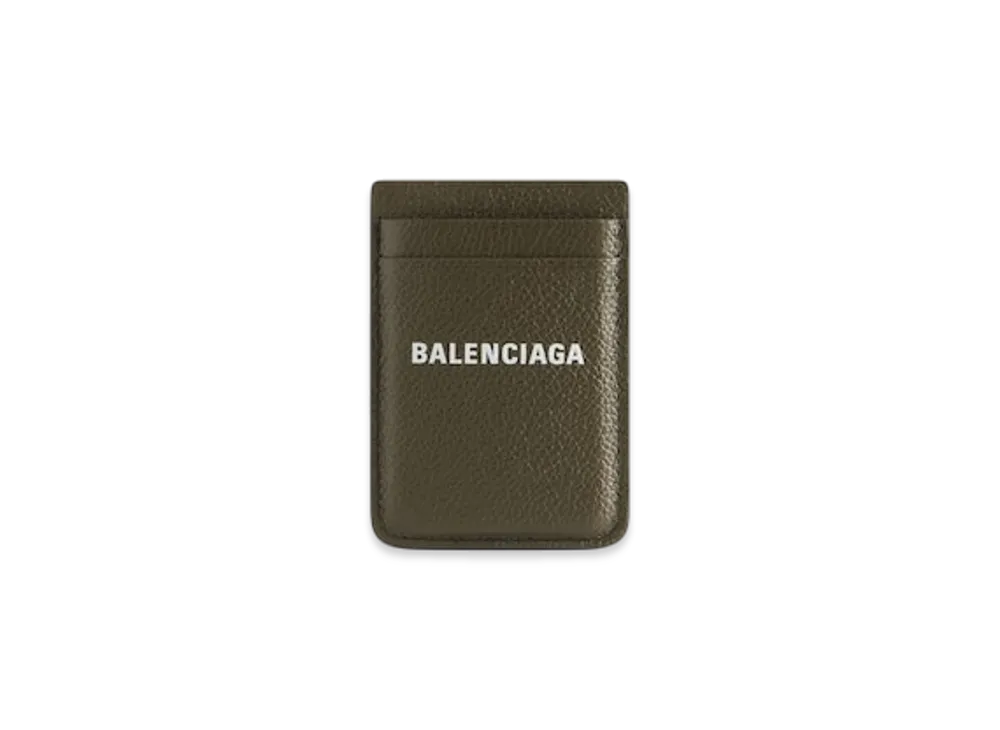 BALENCIAGA Cash Magnetic Card Holder "Khaki"