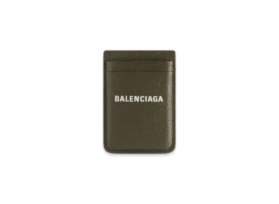 BALENCIAGA Cash Magnetic Card Holder "Khaki"