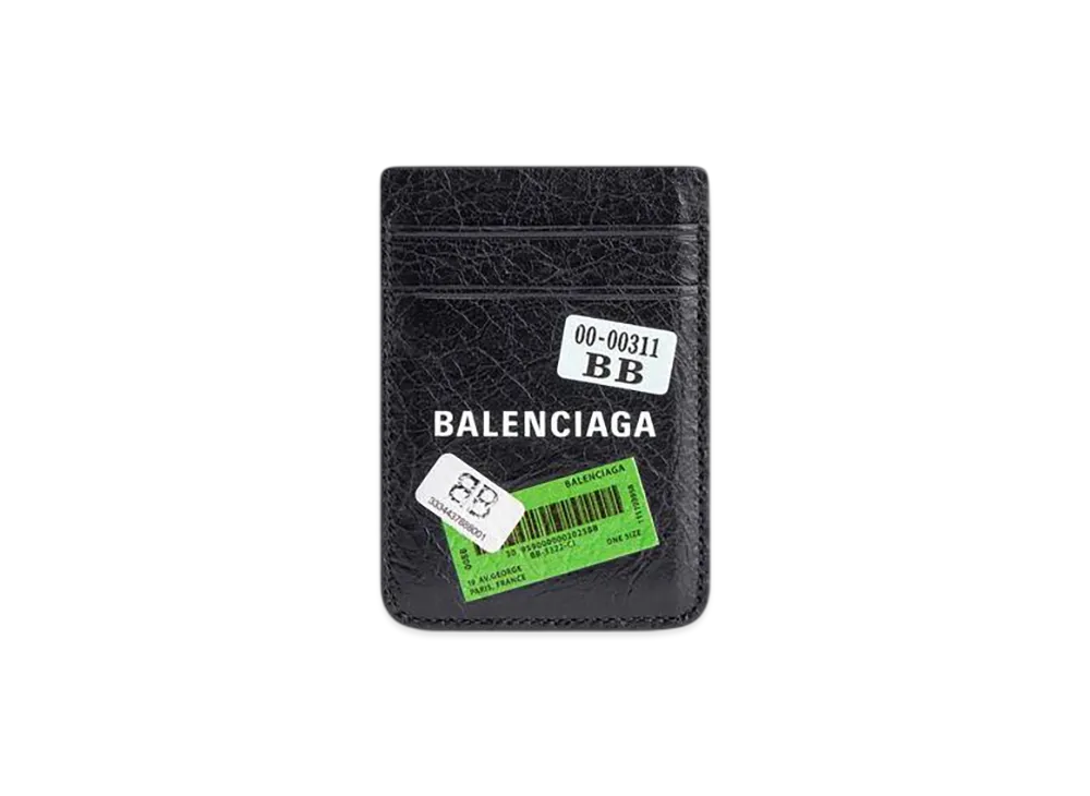 BALENCIAGA Cash Magnetic Card Holder "Black/Multicolor"