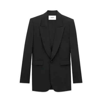 Saint Laurent Women's Jacket in Silk Crepe "Black"