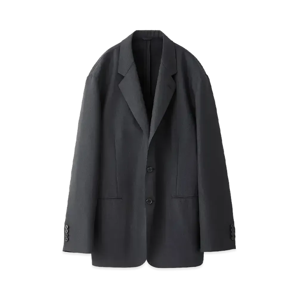 everyone x A.PRESSE Wool Gabardine Jacket & Wide Trousers (Jacket) "Charcoal"