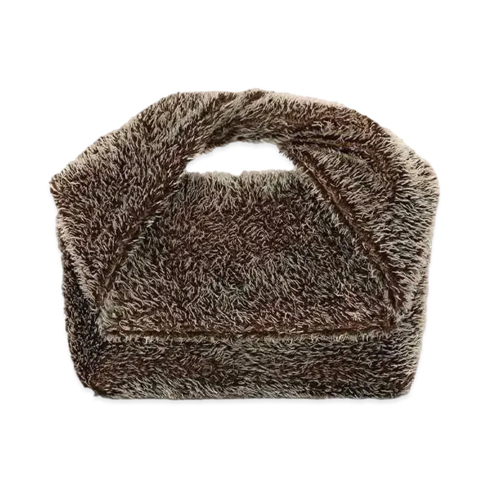 JW ANDERSON Medium Twister Mohair Top-Handle Bag "Gray"