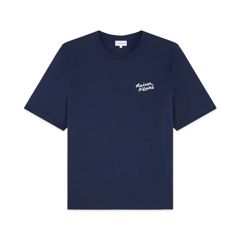 Maison Kitsune Handwriting Comfort T-Shirt "Ink blue"