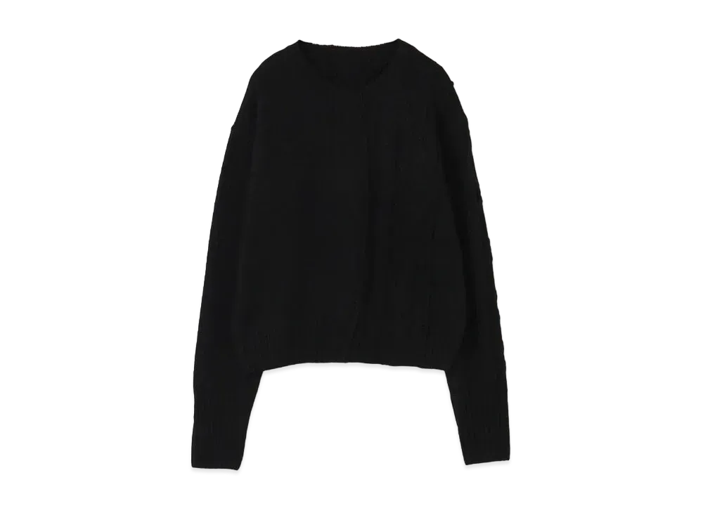 Yohji Yamamoto 5G 5G DIAMOND PATTERN JQ+PS+RIB DIAMOND PATTERN RN "Black"