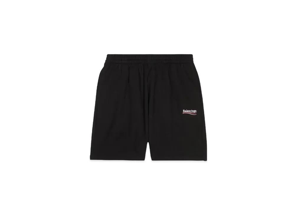 BALENCIAGA Men's Political Campaign Sweat Shorts "Black"