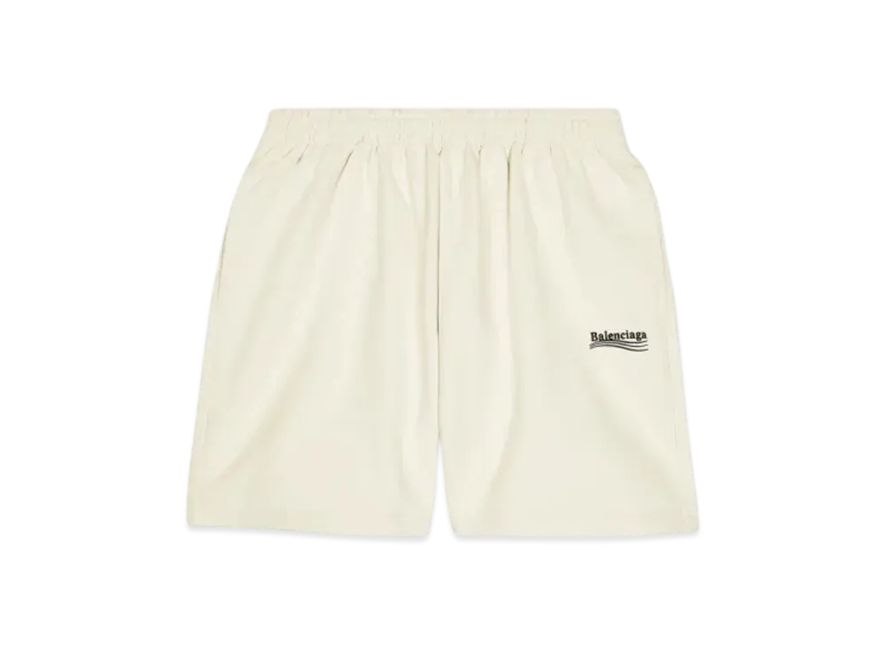 BALENCIAGA Men's Political Campaign Sweat Shorts "Beige"