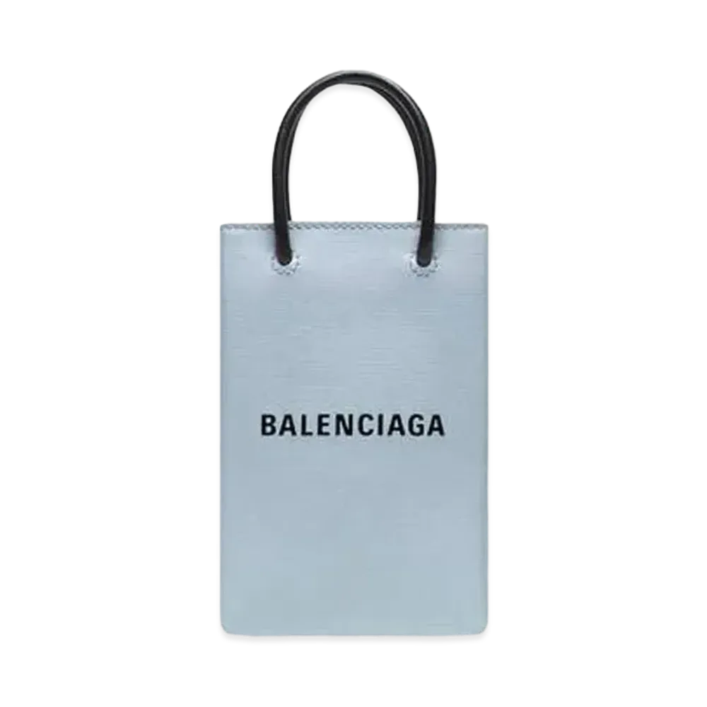 BALENCIAGA Mini Shopping Bag Squared Calfskin "Blue"