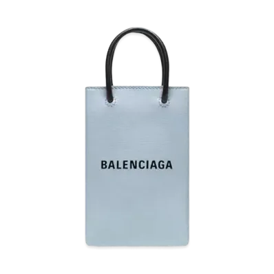 BALENCIAGA Mini Shopping Bag Squared Calfskin "Blue"