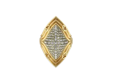GUCCI Interlocking G Crystal Ring "Gold"