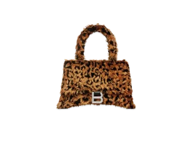 BALENCIAGA Hourglass Leopard Print Small Strap Handbag