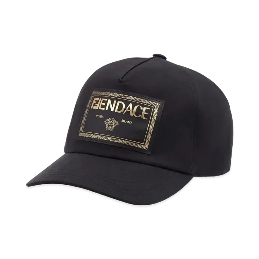 FENDI x Versace Fendace Black Canvas Logo Baseball Cap "Black"