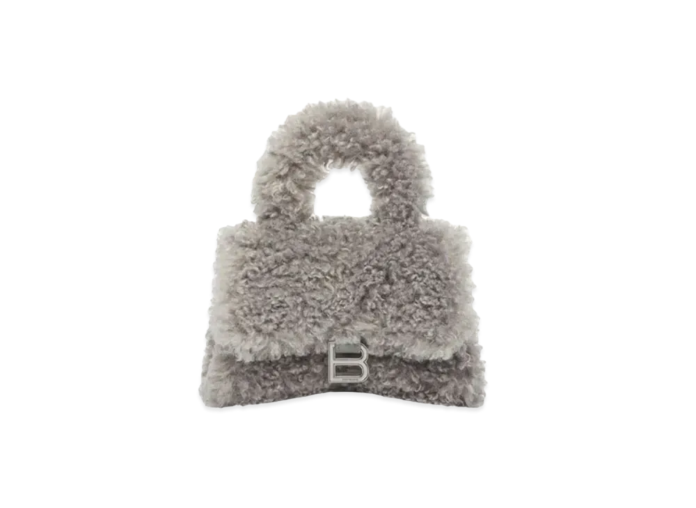 BALENCIAGA FURRY HOURGLASS Plus Small Shoulder Strap Bag
