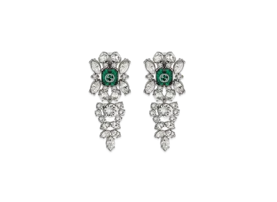 GUCCI Interlocking G Crystal Earrings