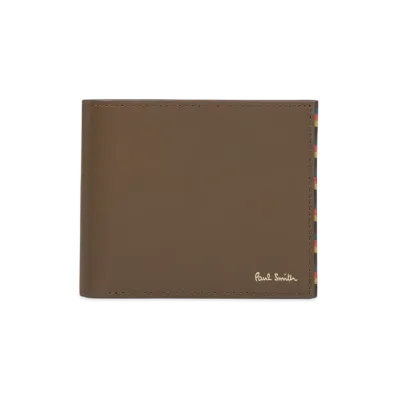 Paul Smith Bright Stripe Trim Bifold Wallet "Brown"