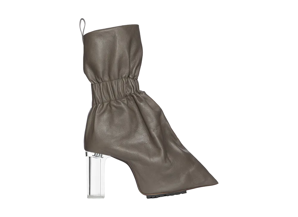 Rick Owens Women's SS26 Cuffed Taquito Pull On Grainy Cow Leather "Dust/Clear"