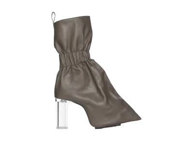Rick Owens Women's SS26 Cuffed Taquito Pull On Grainy Cow Leather "Dust/Clear"