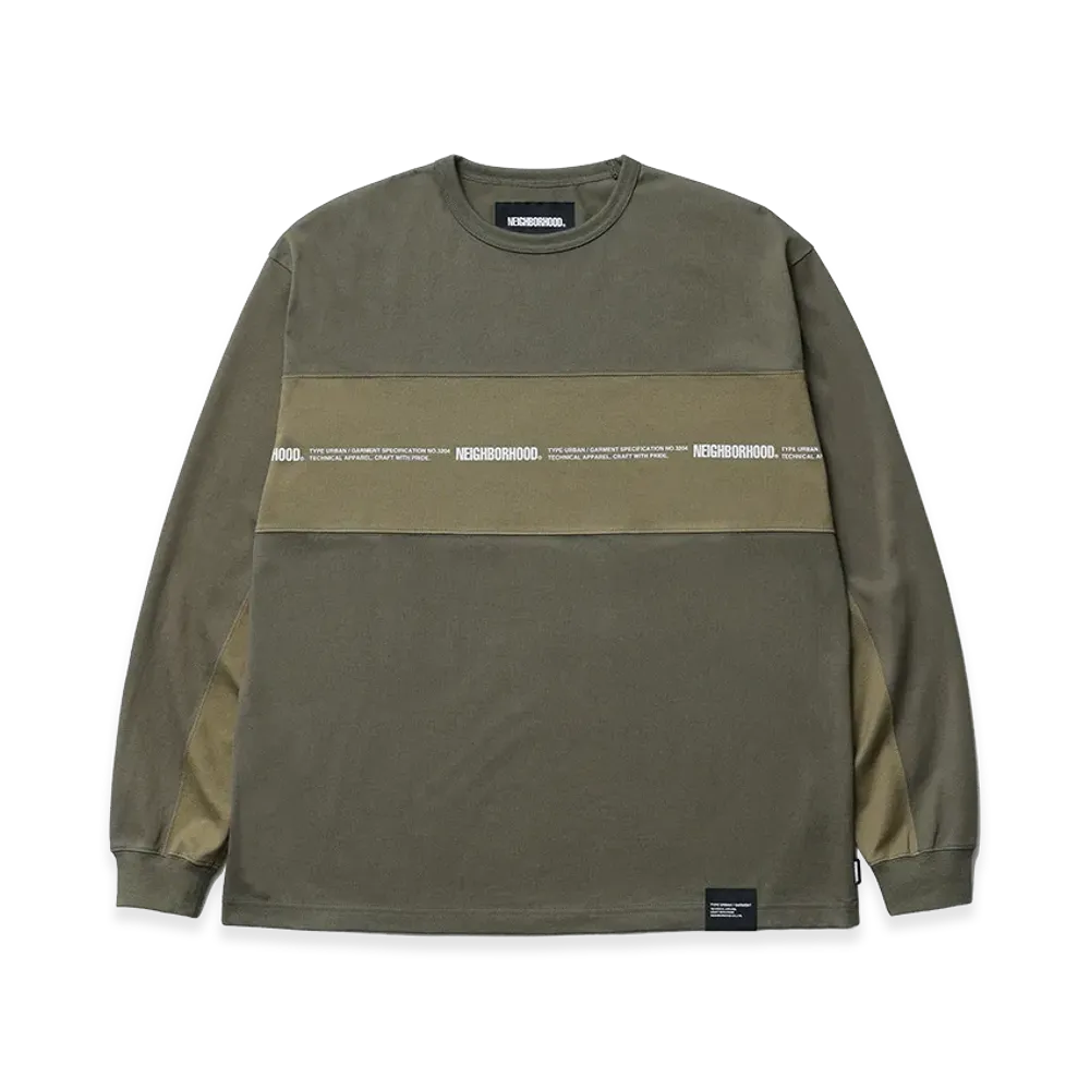 NEIGHBORHOOD Two-Tone Crewneck LS "Olive Drab"