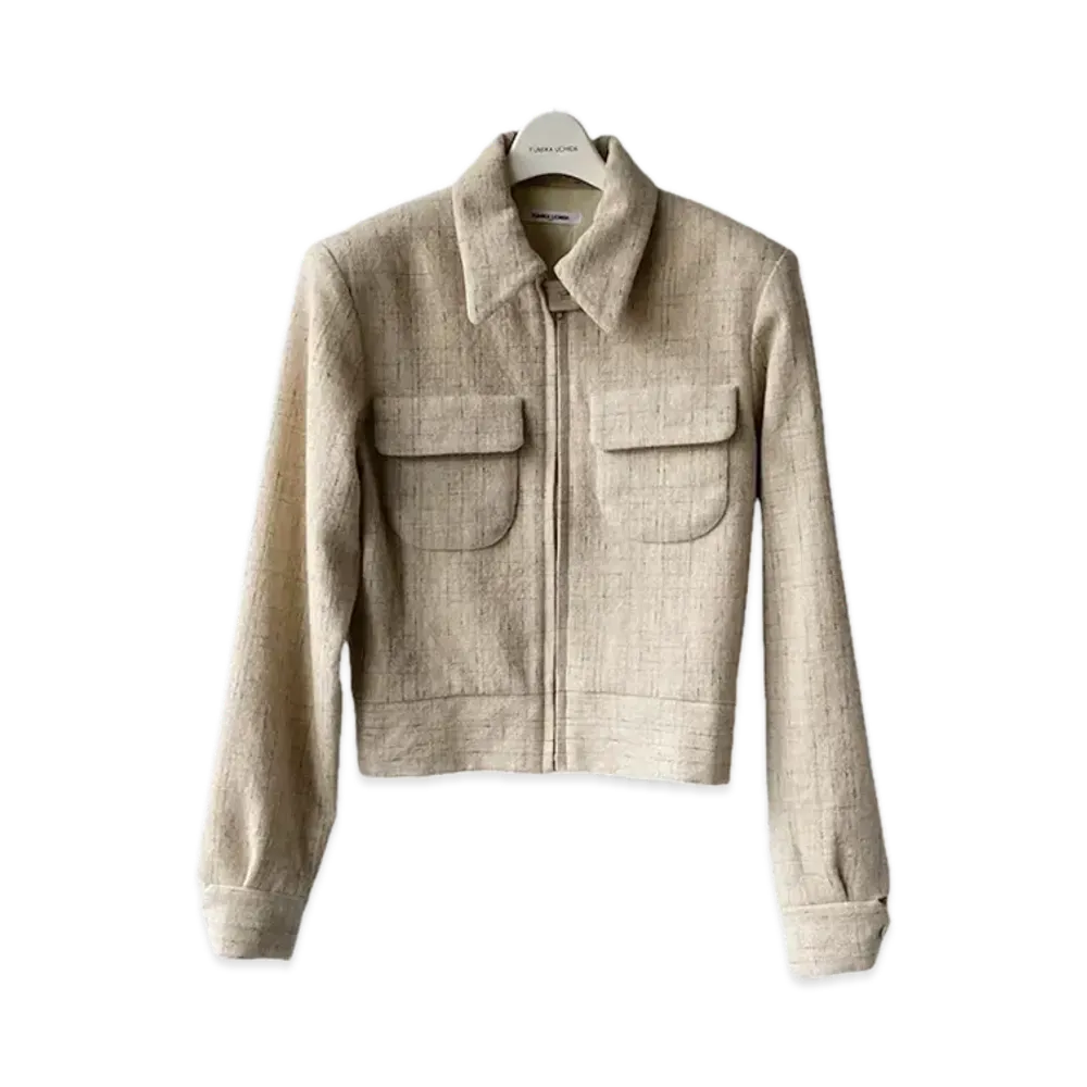 FUMIKA UCHIDA Splashed Pattern Zip-up Blouson "Oatmeal"