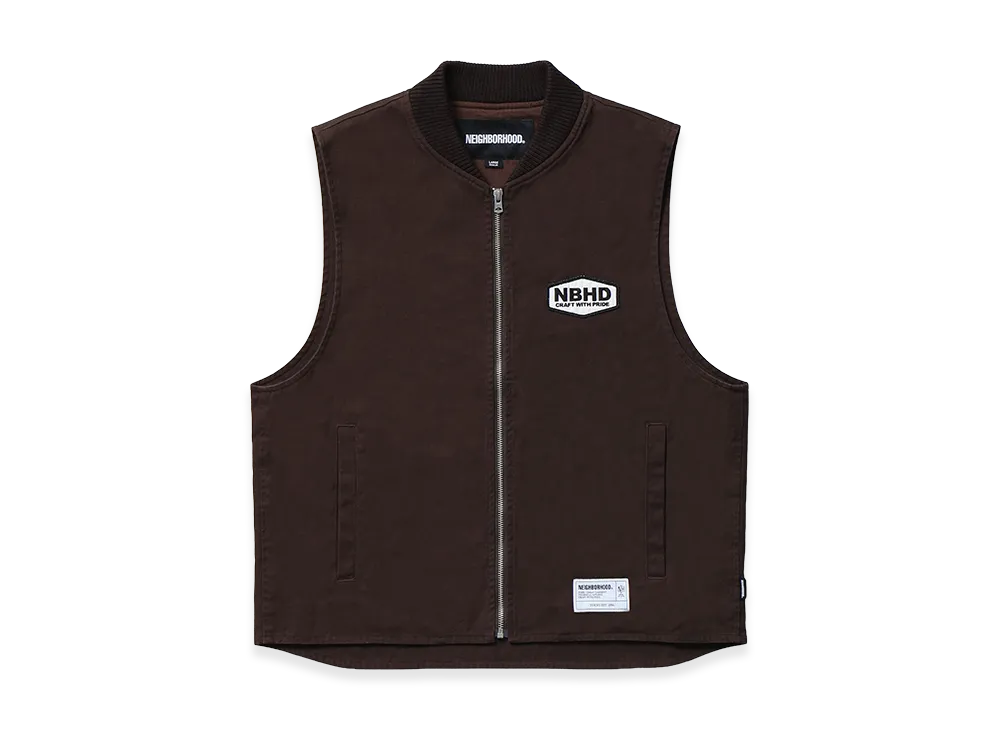 NEIGHBORHOOD Zip Work Vest "Brown"
