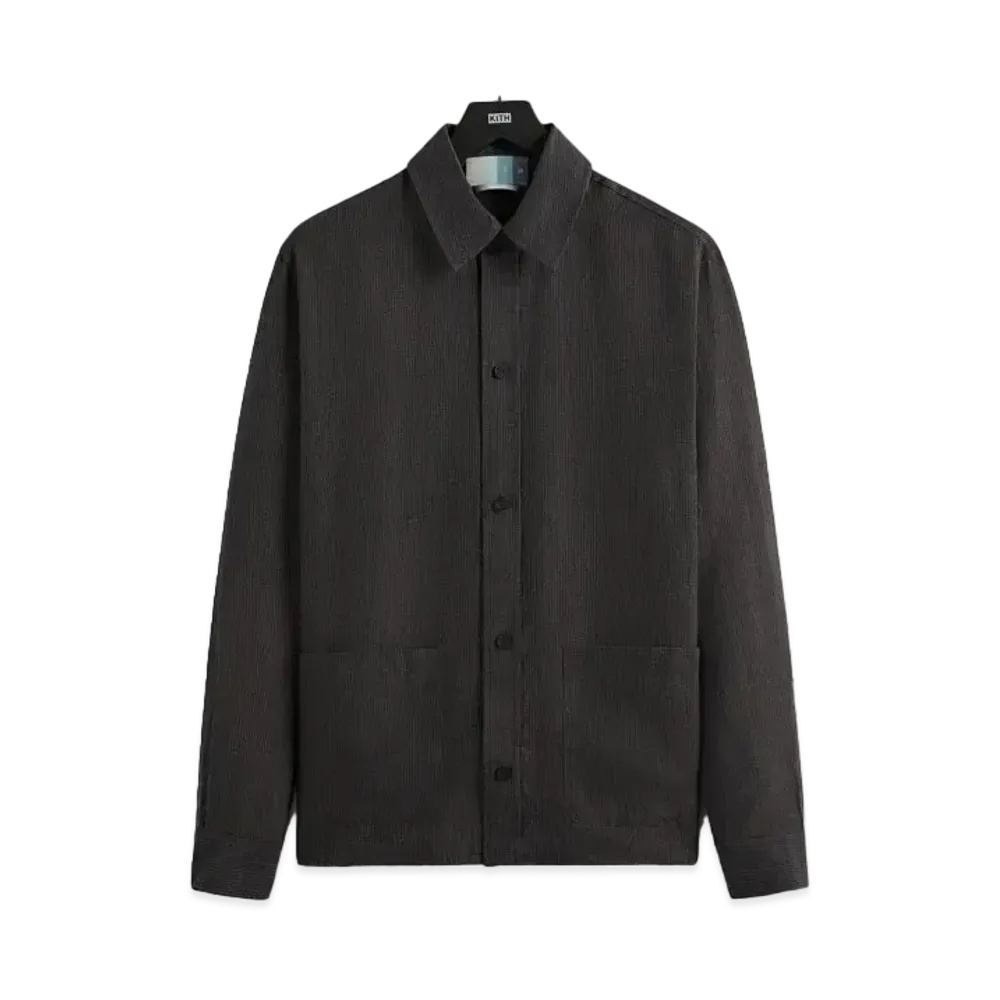 Kith Pinstripe Linen L/S Boxy Overshirt "Kindling"