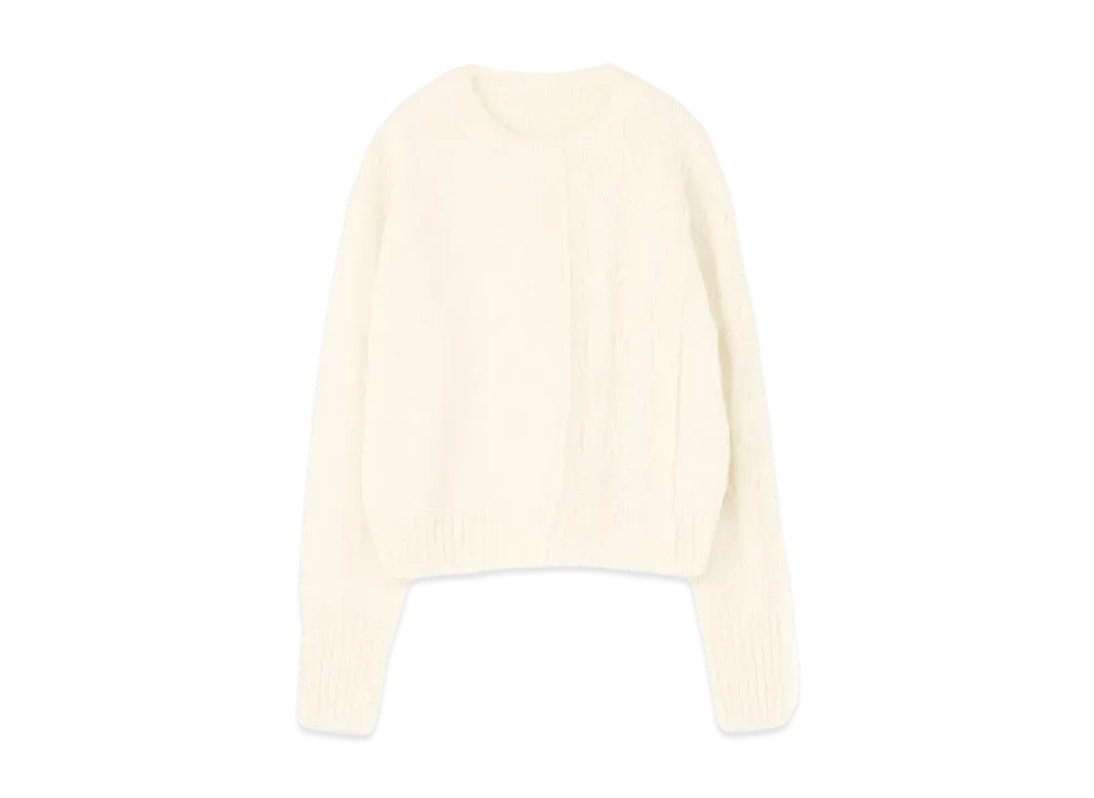 Yohji Yamamoto 5G 5G DIAMOND PATTERN JQ+PS+RIB DIAMOND PATTERN RN "Off White"