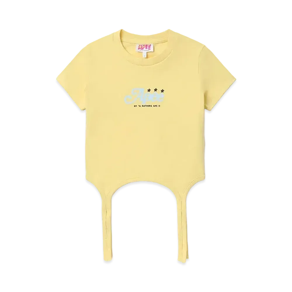 A BATHING APE Draped Strap Graphic Top "Yellow"