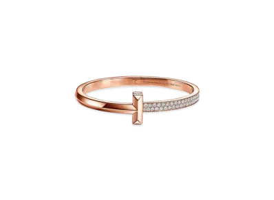 Tiffany & Co. Tiffany T T1 Hinged Bangle "Rose Gold/Diamond"