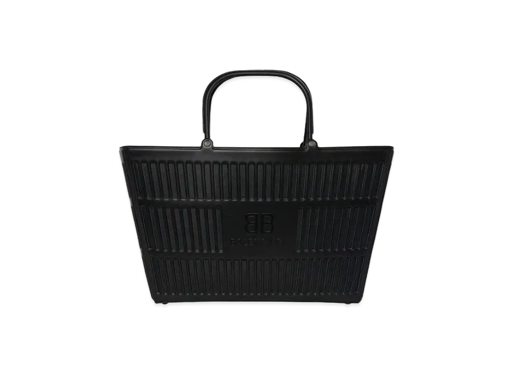 BALENCIAGA Mag Thermoforme Smooth Calfskin Large Basket Bag "Black"