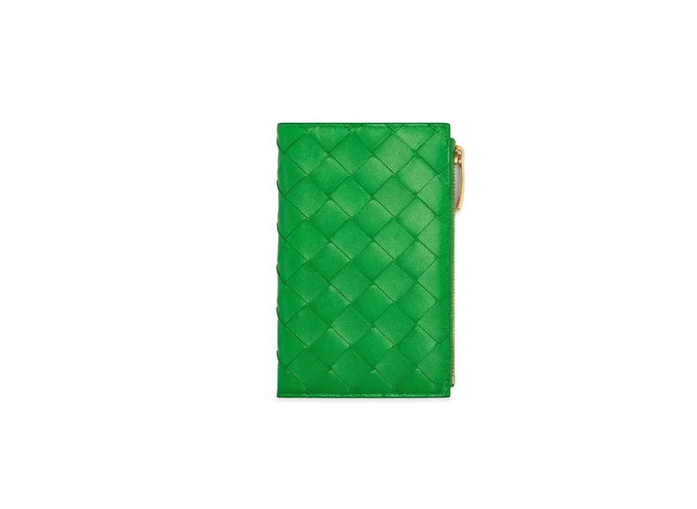 Bottega Veneta Bifold Zipped Wallet "Parakeet"