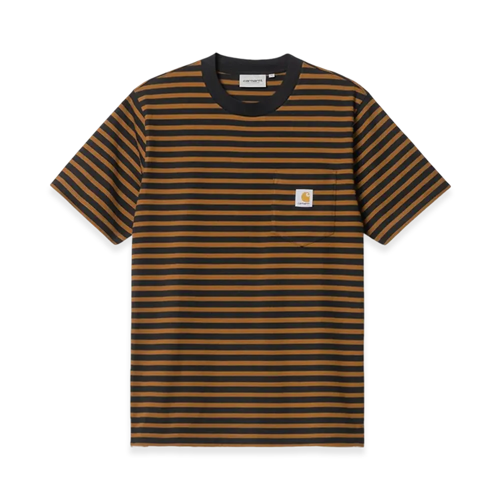 Carhartt WIP Seidler Stripe Pocket T-Shirt "Deep Hamilton Brown/Black"