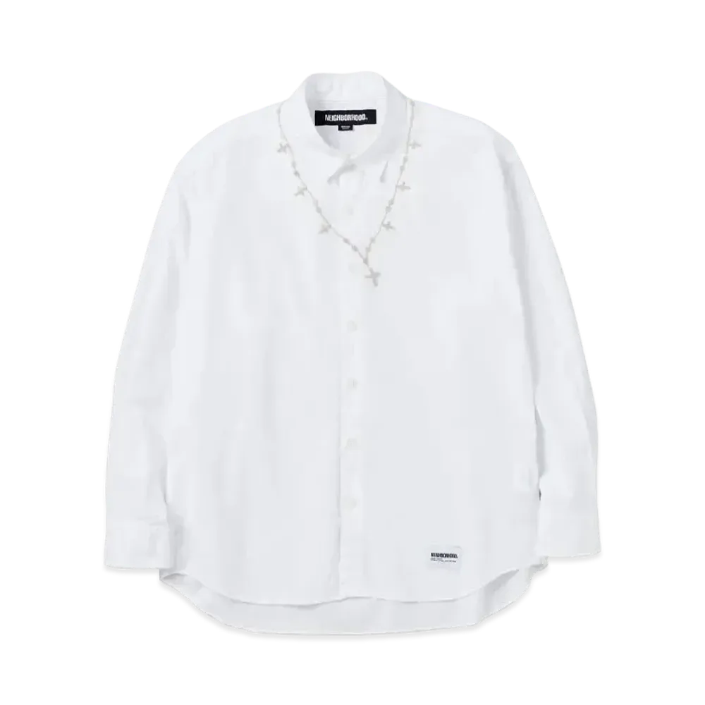 NEIGHBORHOOD Cross Embroidery Shirt LS "White"