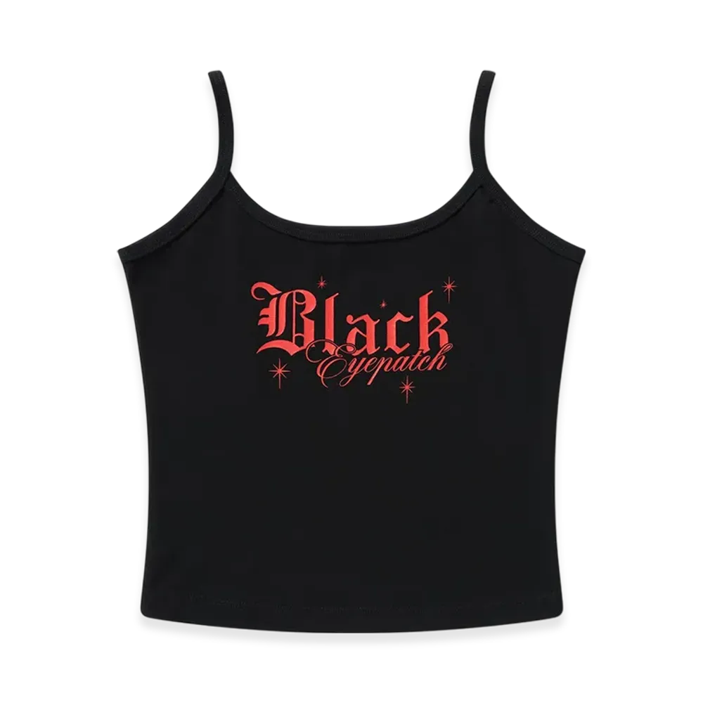 Blackeyepatch Shiny Oe Script Camisole "Black"