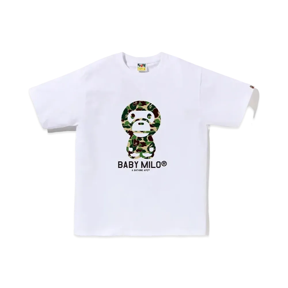 A BATHING APE ABC Camo Baby Milo Tee "White/Green"