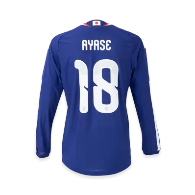 adidas Soccer Japan 2026 Home Authentic Long Sleeve Jersey #18 Ayase Ueda "Japan Blue/Ash Blue"