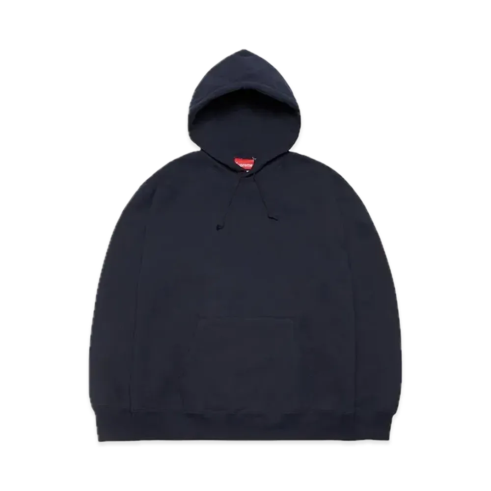 Supreme Satin Applique Hooded Sweatshirt (22FW) "Navy"