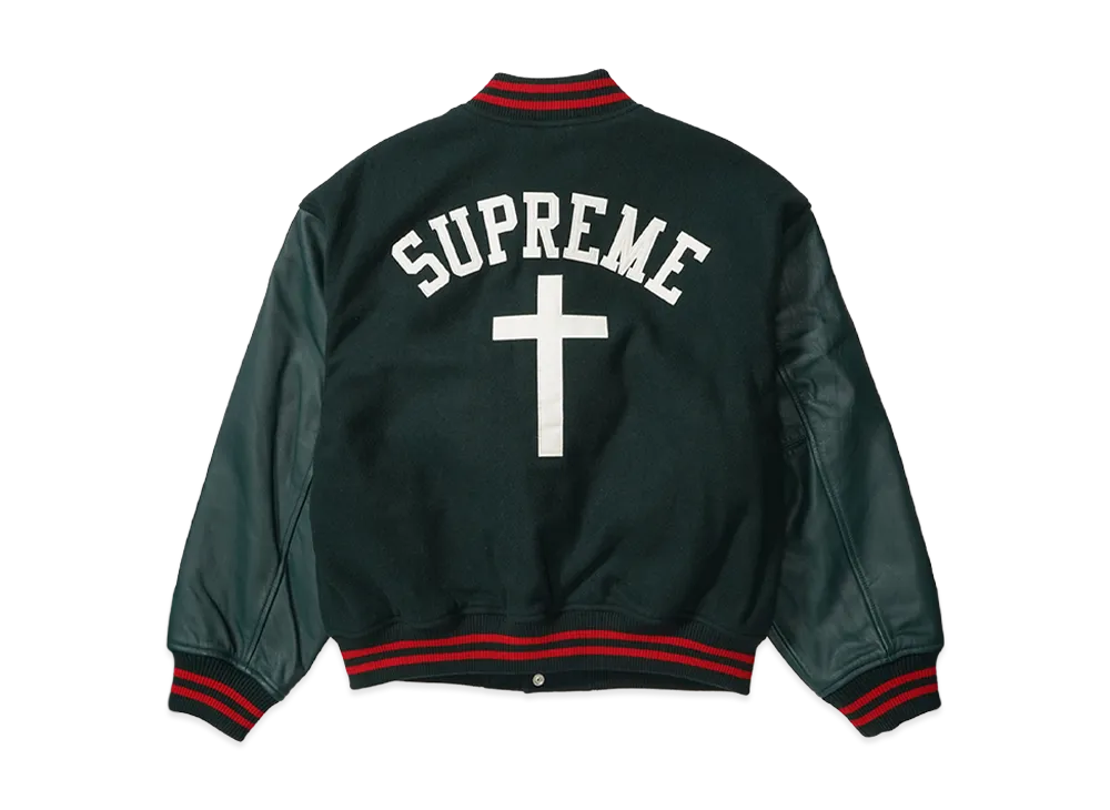 Supreme Cross Varsity Jacket "Dark Green"