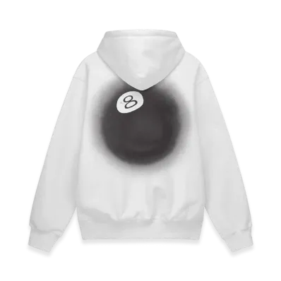 Stussy 8 Ball Fade Hoodie "White"