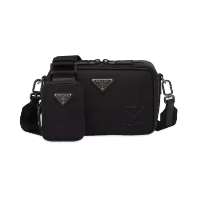 PRADA Brique Re-Nylon And Saffiano Leather Bag "Black"
