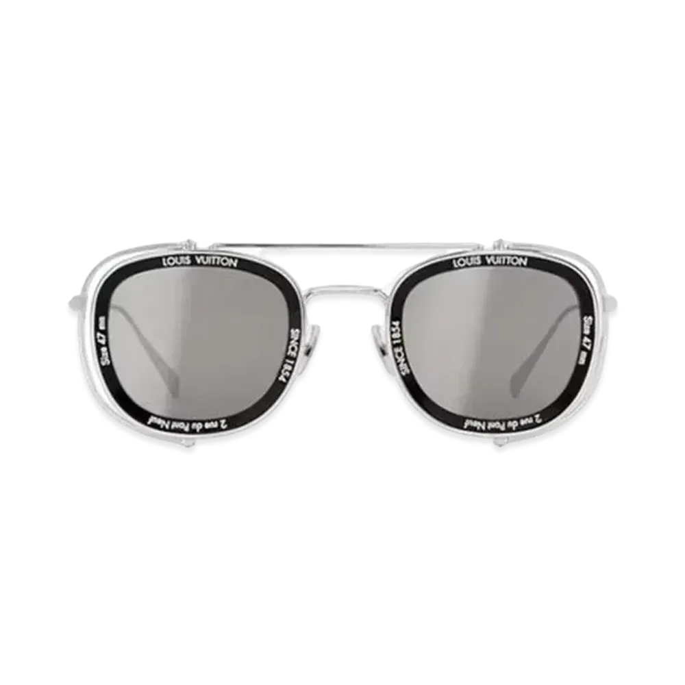 Louis Vuitton LV Super Vision Metal Pilot Square Sunglasses "Silver"