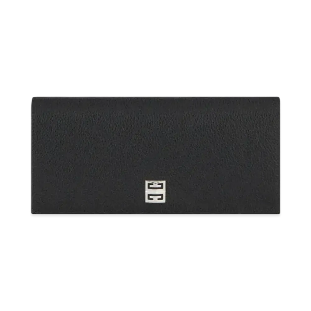 GIVENCHY 4G Long Wallet With Flap In Grained Leather "Black"