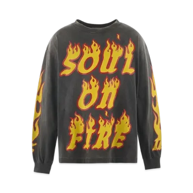 Saint Mxxxxxx Soul On Fire Long Sleeve T-Shirt "Black"