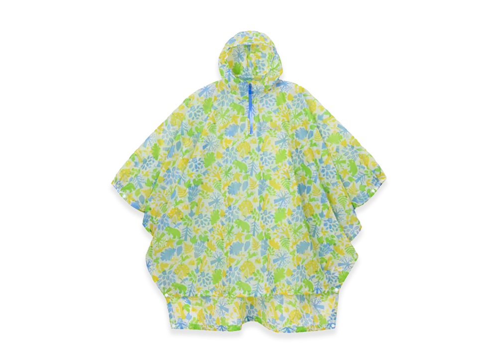 mont-bell Kid's Print Trekking Rain Poncho 135-165 "Green"