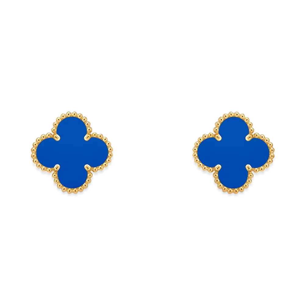 Van Cleef & Arpels Vintage Alhambra earrings "18K Yellow gold/Agate"