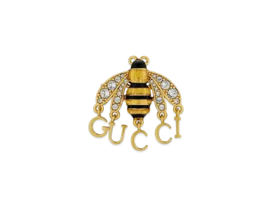 GUCCI Handwritten GUCCI Logo Bee Ring Gold Tone Metal I "Gold"